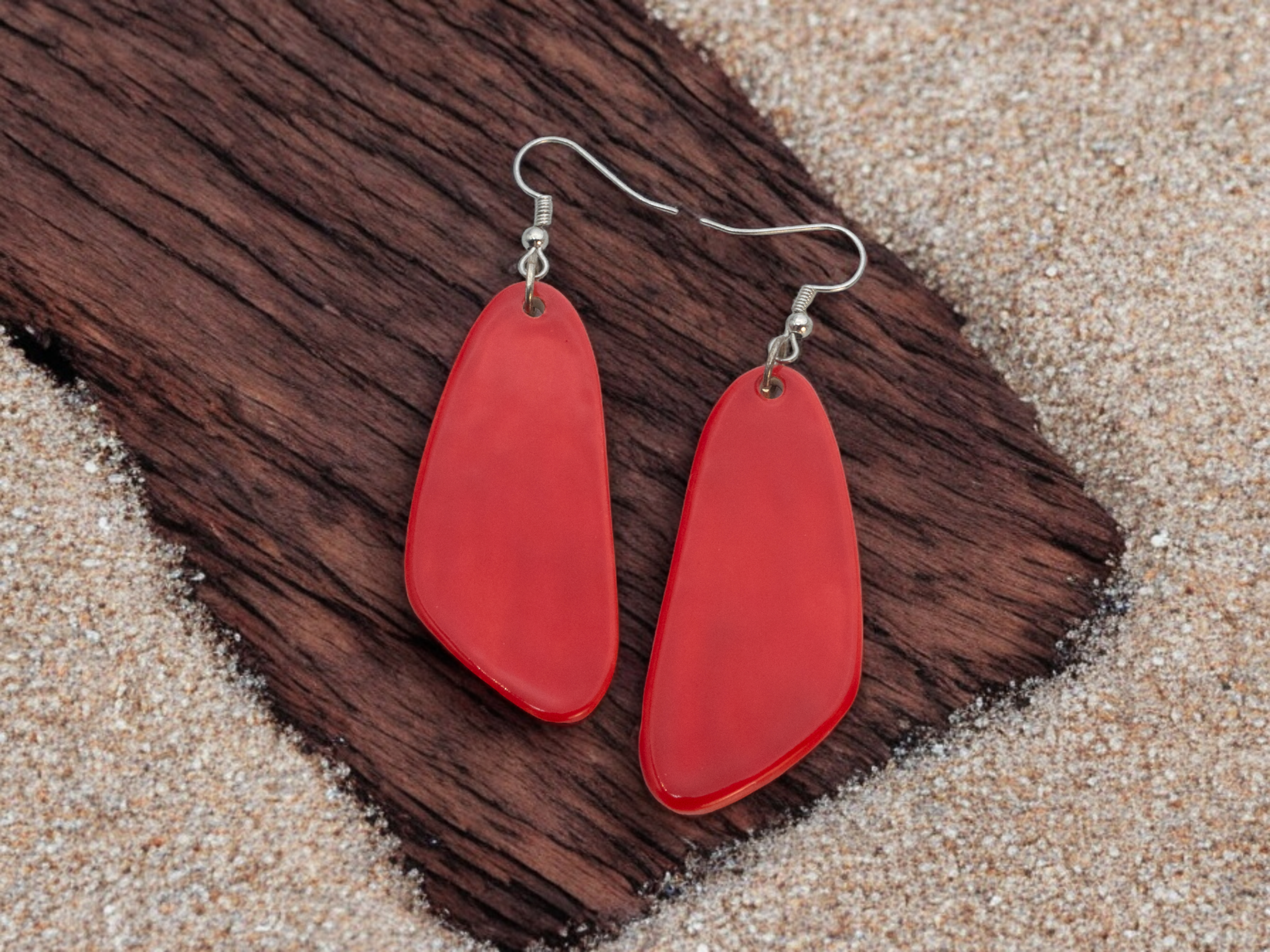 Pendientes largos rojos - 2