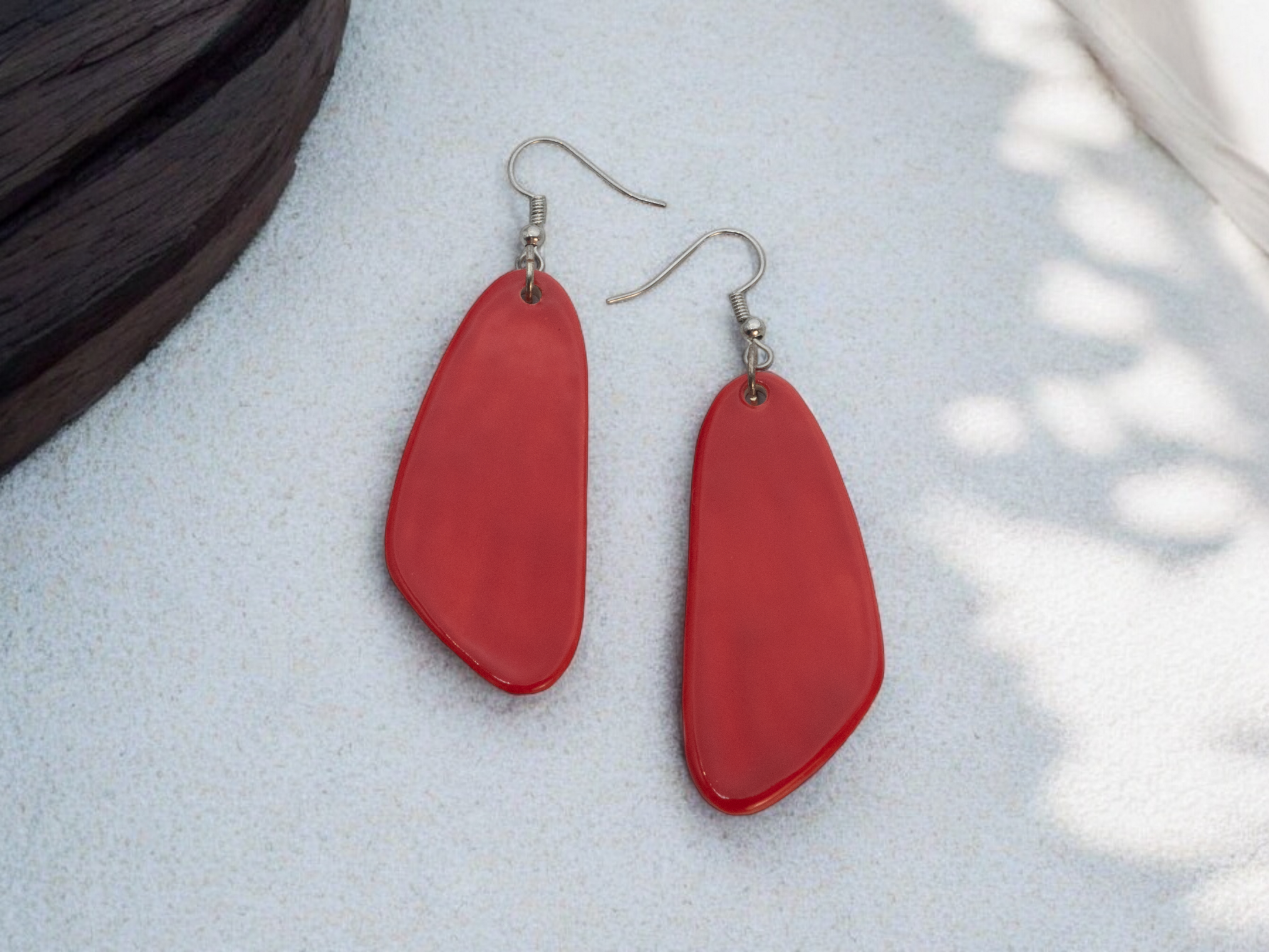 Pendientes largos rojos - 3